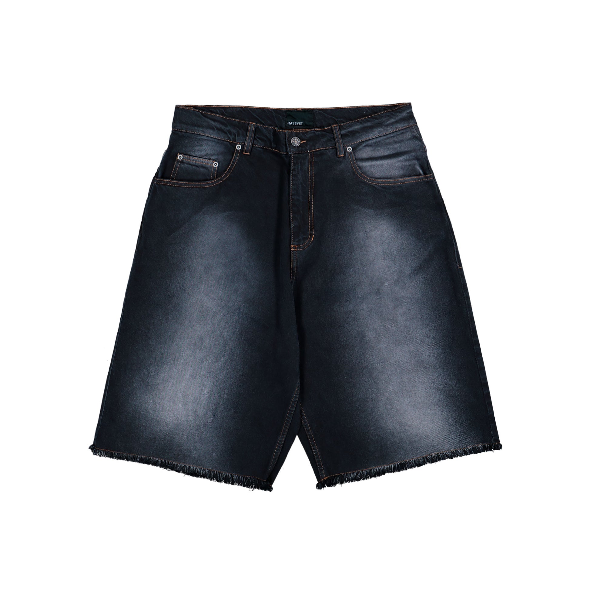 Rassvet Sun Dyed Baggy Denim Shorts Black Shorts PACC18P004-1 Detail View 1 | GATE
