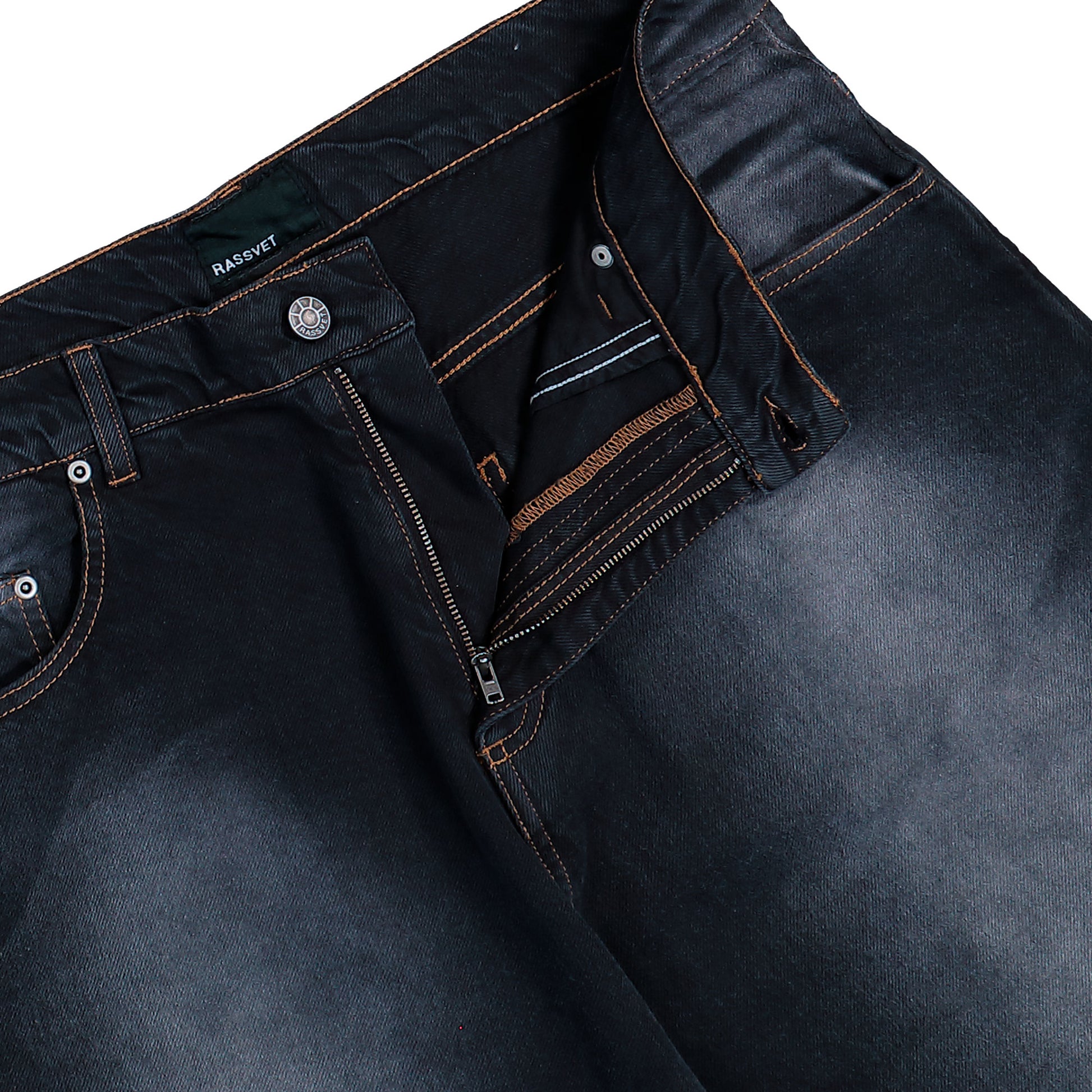 Rassvet Sun Dyed Baggy Denim Shorts Black Shorts PACC18P004-1 Detail View 4 | GATE
