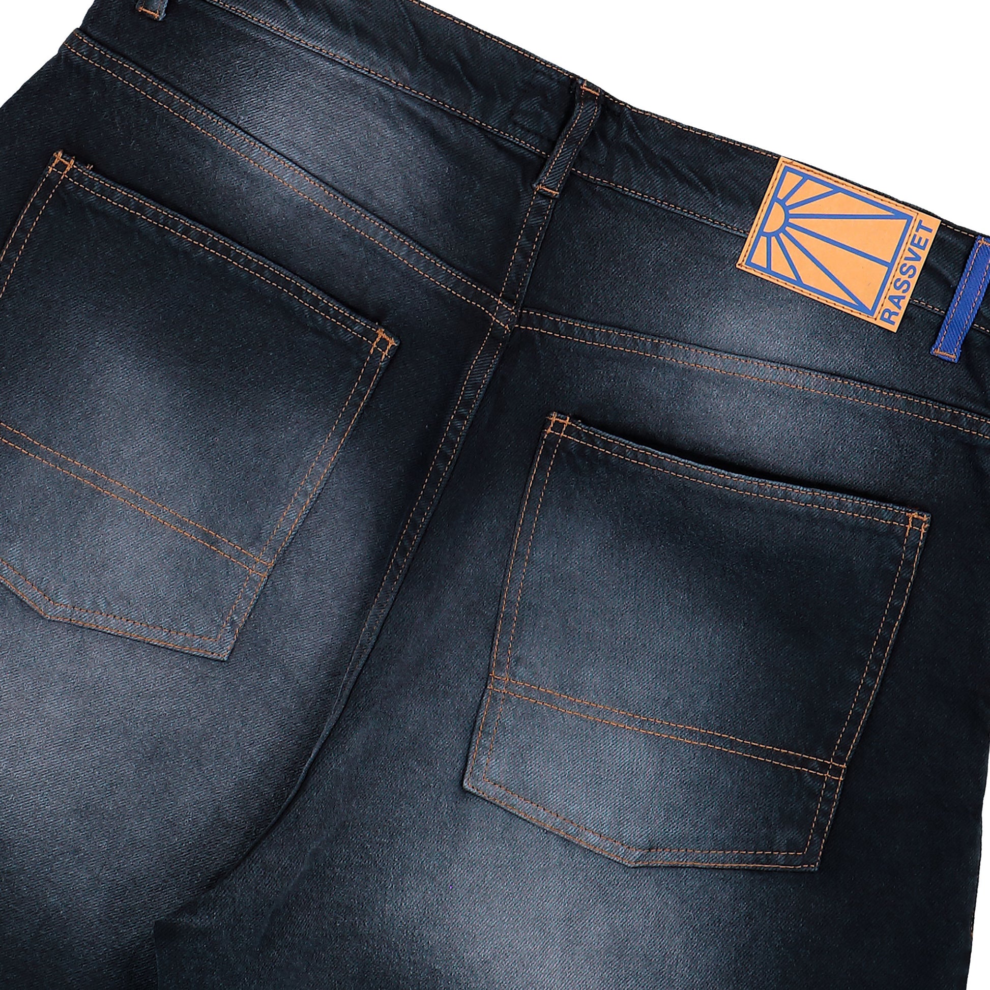 Rassvet Sun Dyed Baggy Denim Shorts Black Shorts PACC18P004-1 Detail View 5 | GATE
