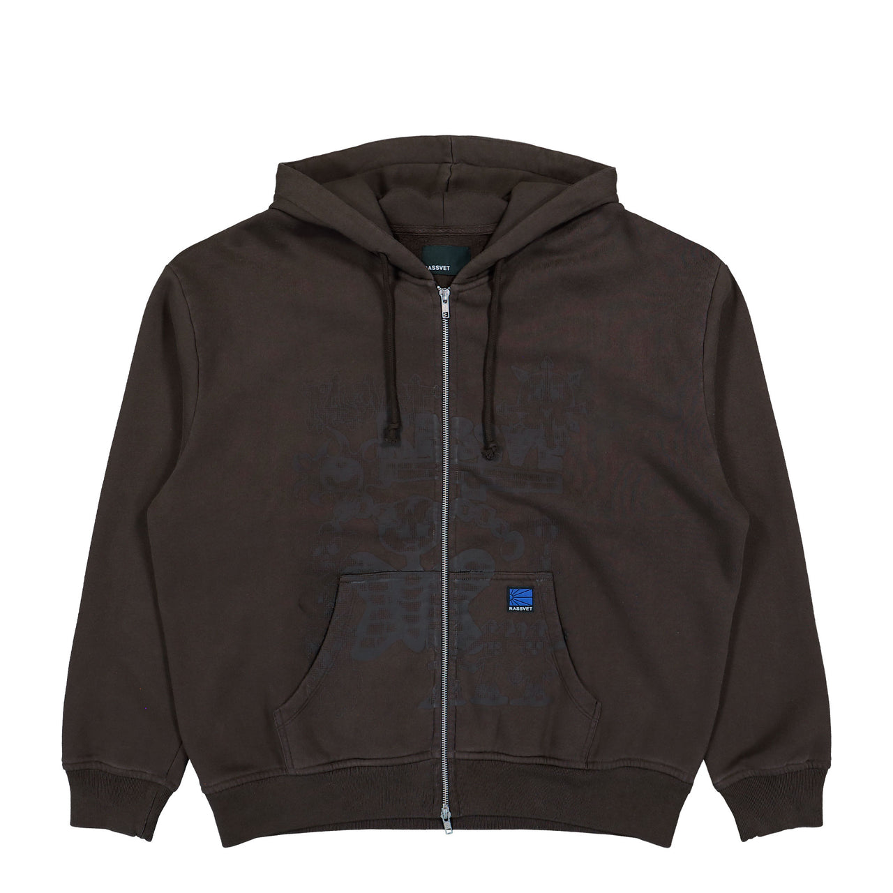 Rassvet Collage Zip Hoodie Brown  Hoodie PACC18T024-1 Detail View 1 | GATE
