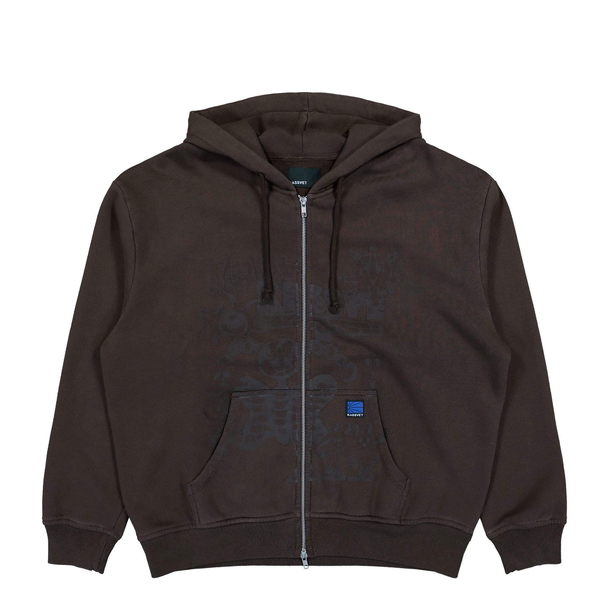 Rassvet Collage Zip Hoodie Brown  Hoodie PACC18T024-1 Detail View 1 | GATE
