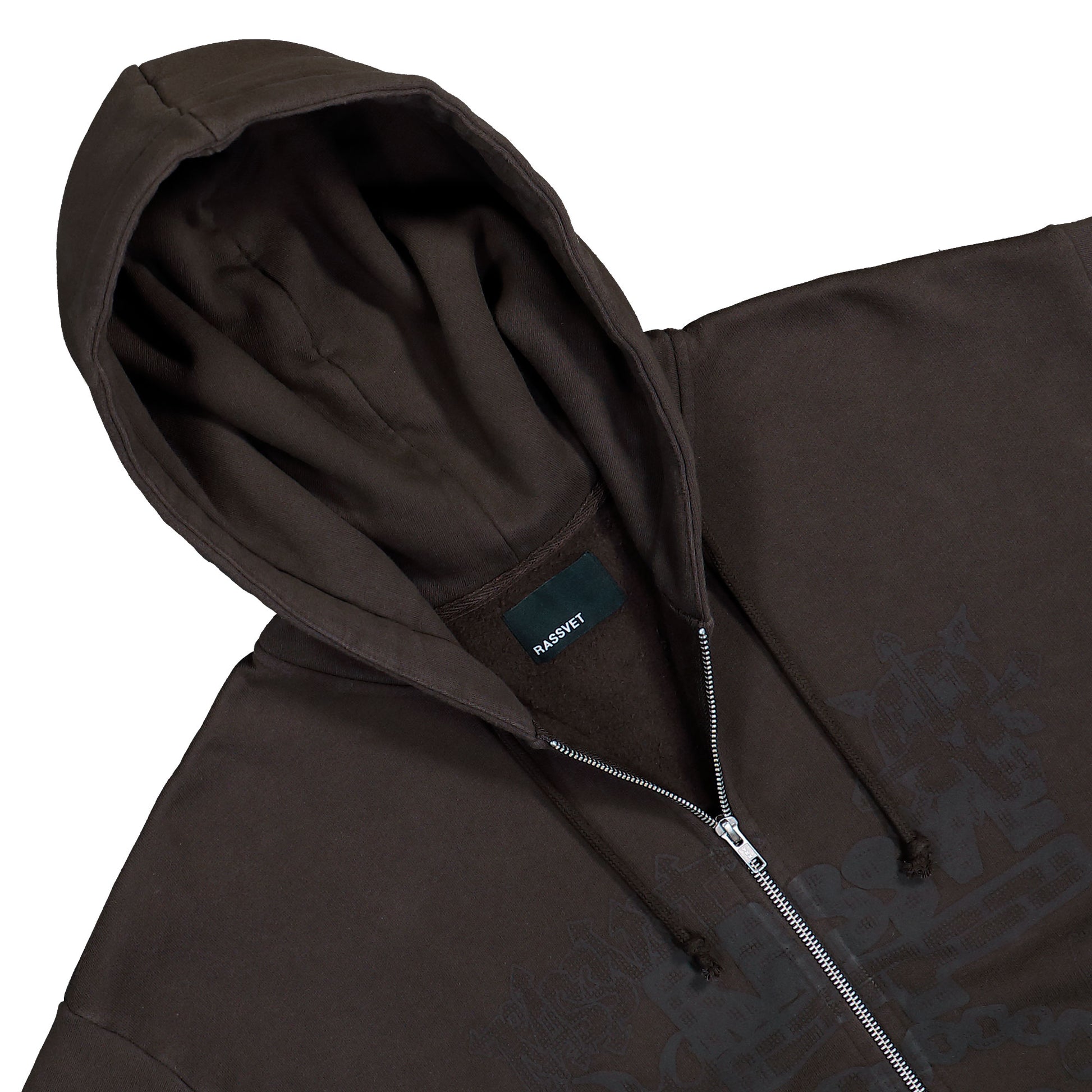 Rassvet Collage Zip Hoodie Brown  Hoodie PACC18T024-1 Detail View 3 | GATE
