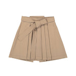 Pleated Wool Mini Skirt