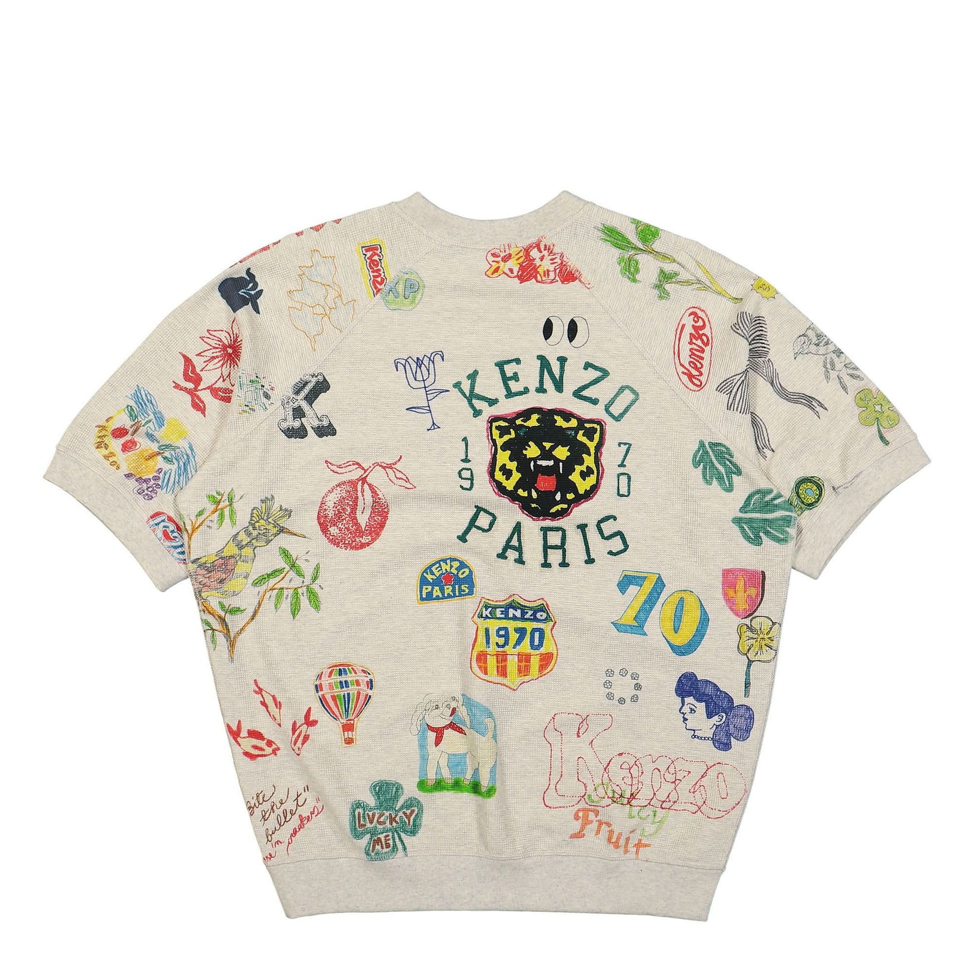KENZO KENZO Drawn Varsity T-Shirt Multicolor Detail view 2 | Gate