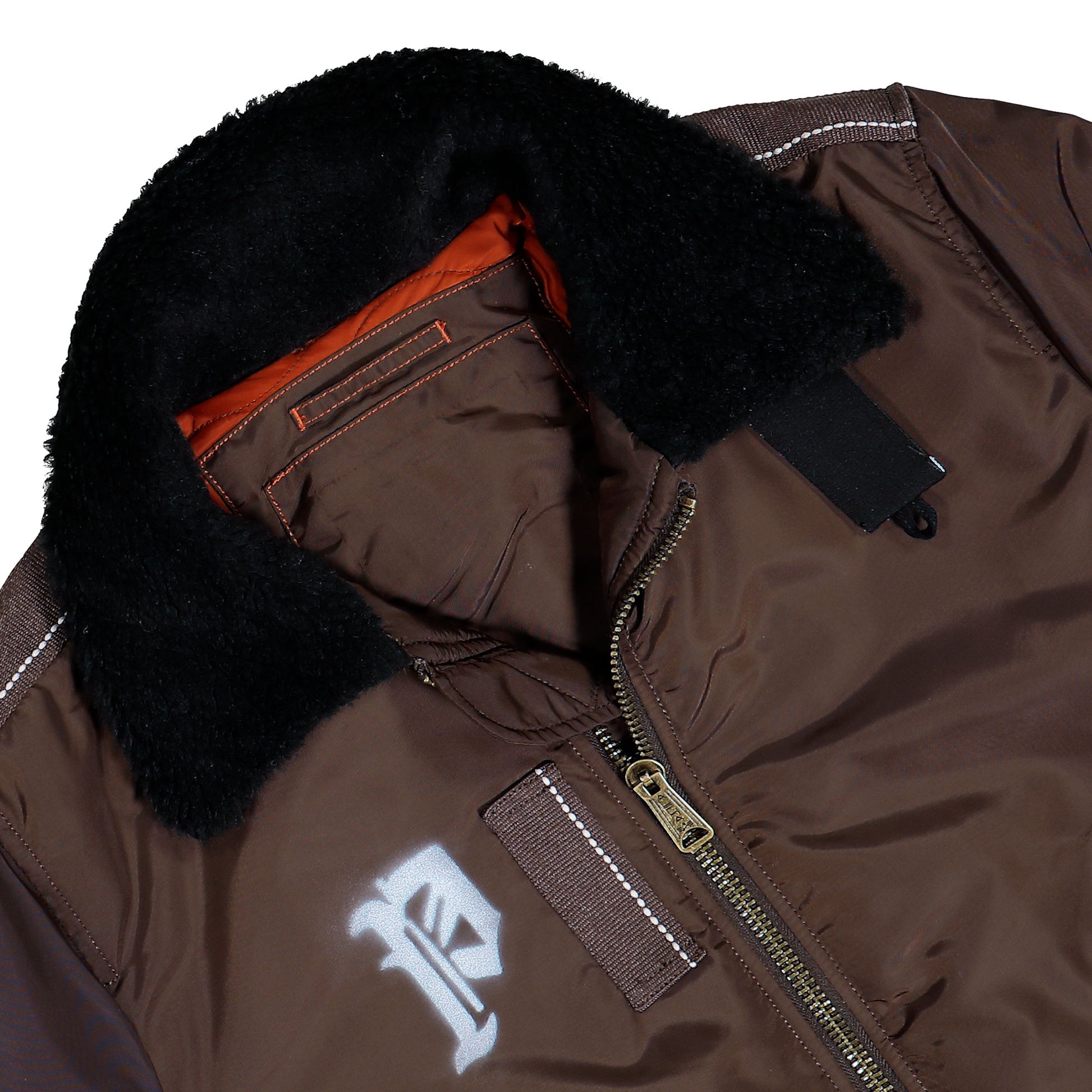Prototypes Sprayed Goat Bomber Brown Jackets PT08OW12USBN  Detail View 3 | GATE
