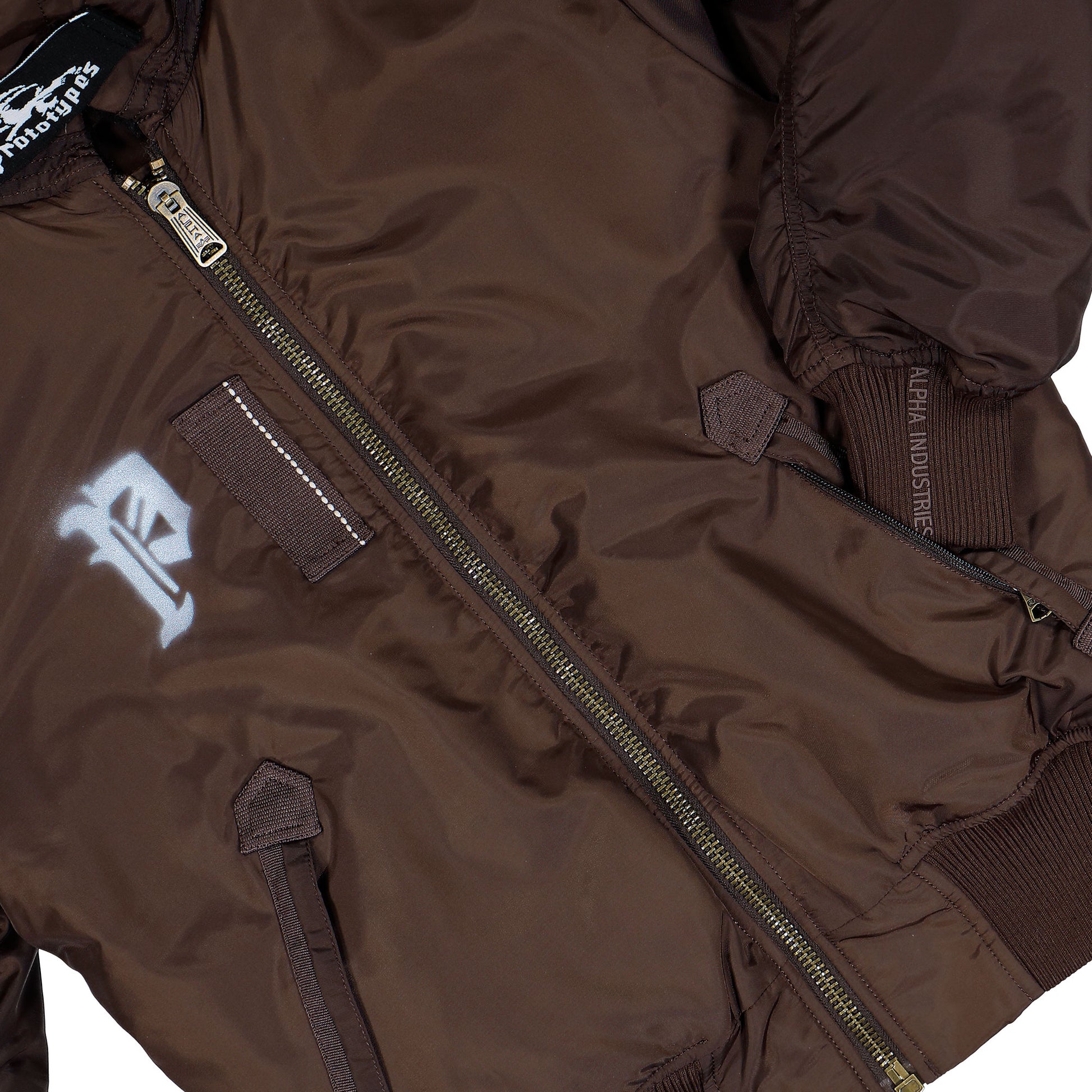Prototypes Sprayed Goat Bomber Brown Jackets PT08OW12USBN  Detail View 4 | GATE
