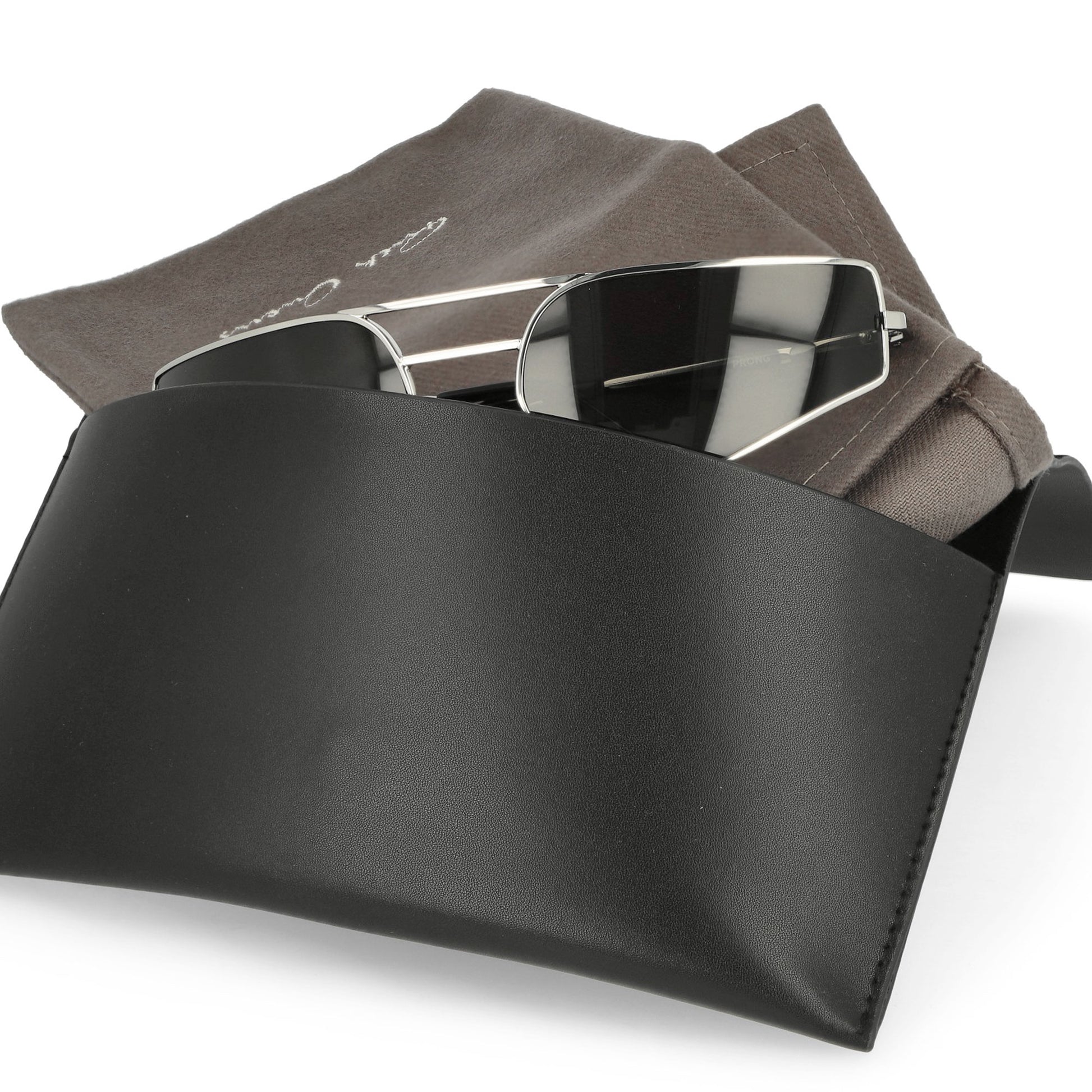 Rick Owens Prong Sunglasses Silver Temple / Black Lens Glasses RG0000015 GSLVB 1809 Detail View 4 | GATE