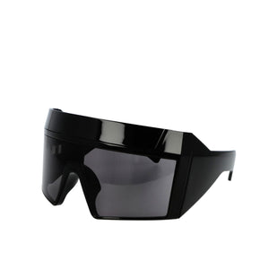 Rick Owens Sunglasses Rev Shiny Black Sunglasses RG0000017 GBLKB 0909 Detail View 1 | GATE
