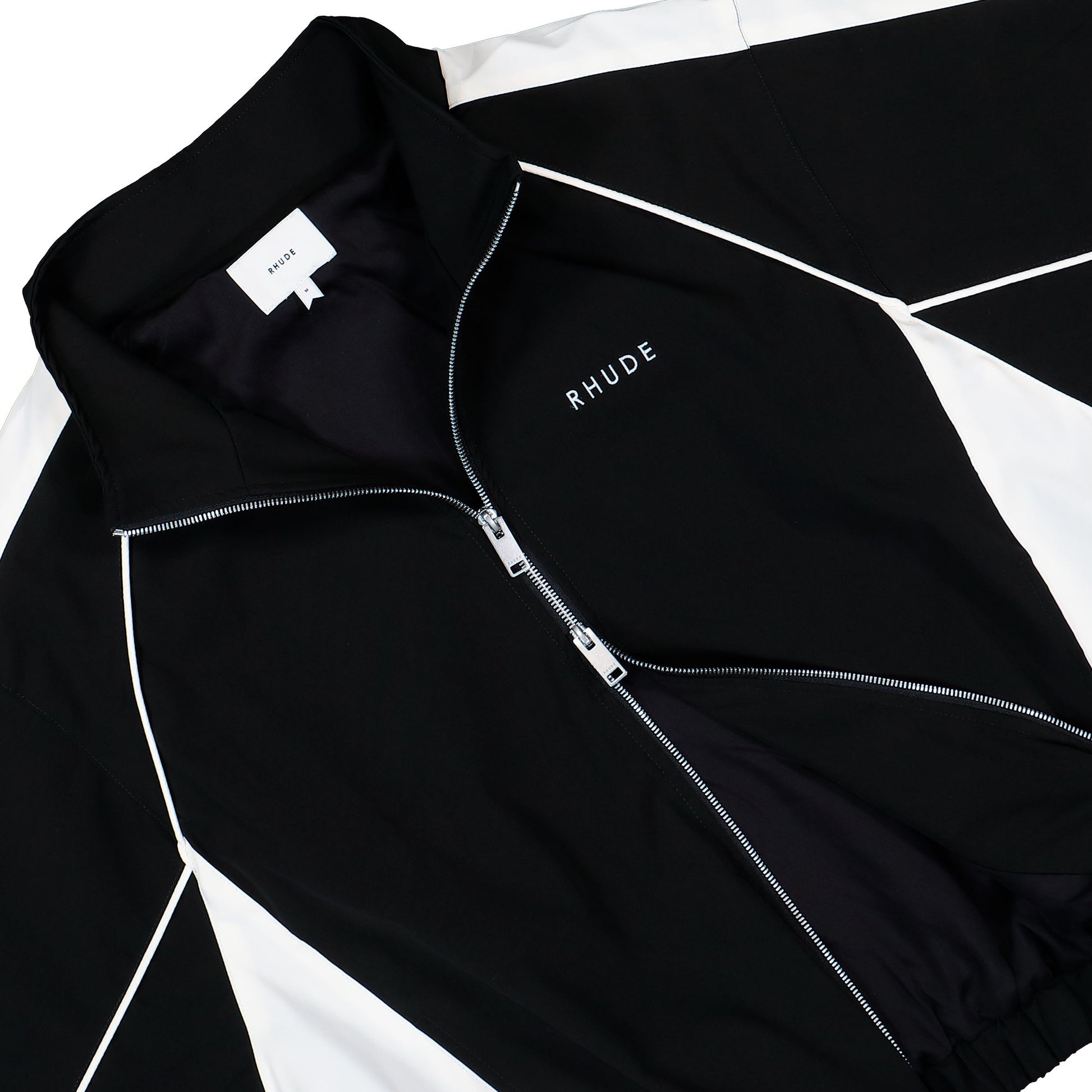 Rhude Ramona Piping Track Jacket Black / White Tracksuit Tops RHFW25JA02041 Detail View 3 | GATE