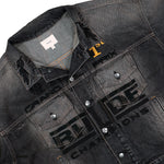 Rhude Tire Denim Trucker Jacket Agoura Black Jackets RHFW25JA04012 Detail View 3 | GATE
