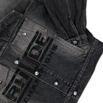 Rhude Tire Denim Trucker Jacket Agoura Black Jackets RHFW25JA04012 Detail View 4 | GATE
