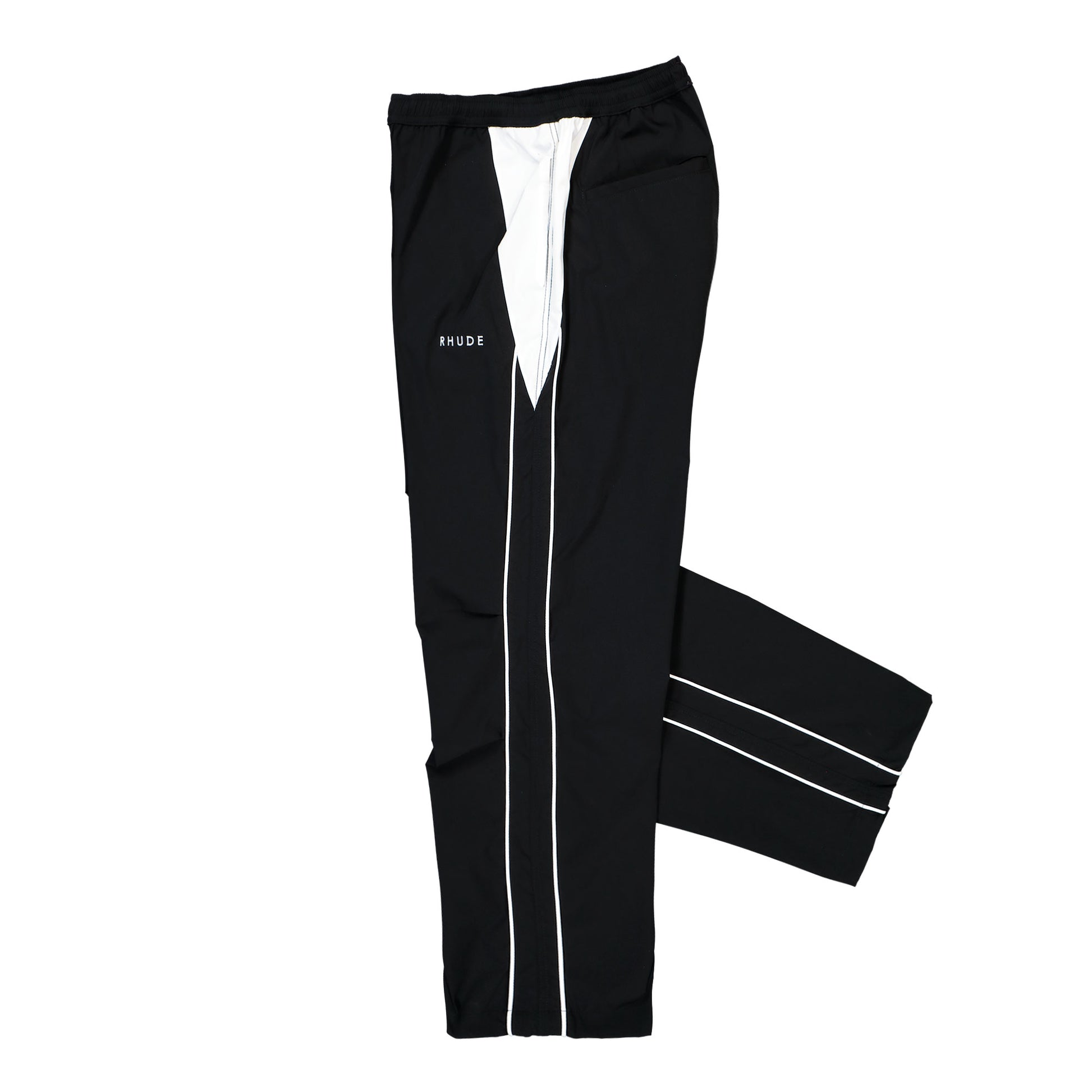 Rhude Ramona Piping Track Pant Black / White Sweat & Track Pants RHFW25PA04041 Detail View 3 | GATE