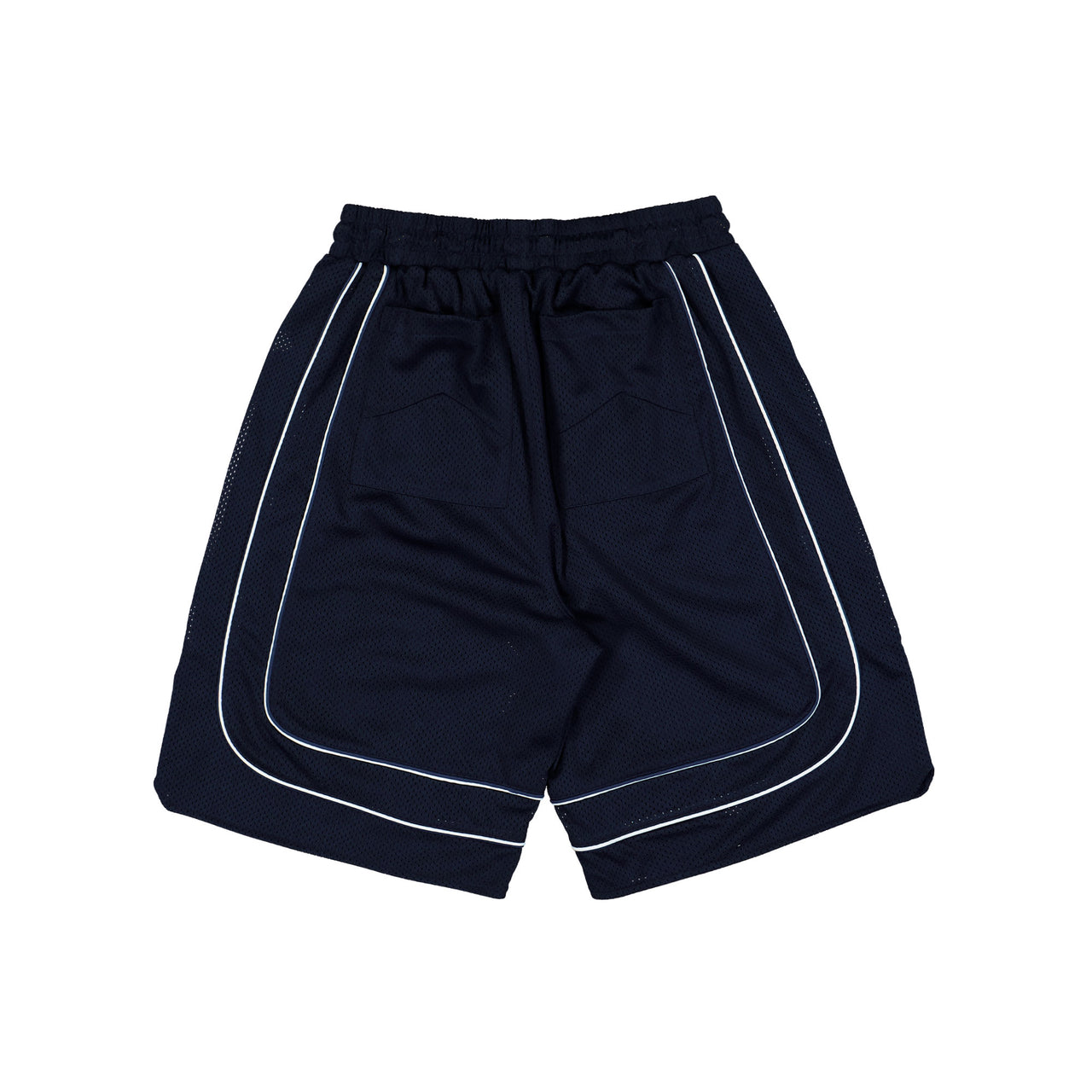 Rhude Baggy Collegiate Logo Short Navy / Cream Shorts RHFW25SH01041 Detail View 1 | GATE