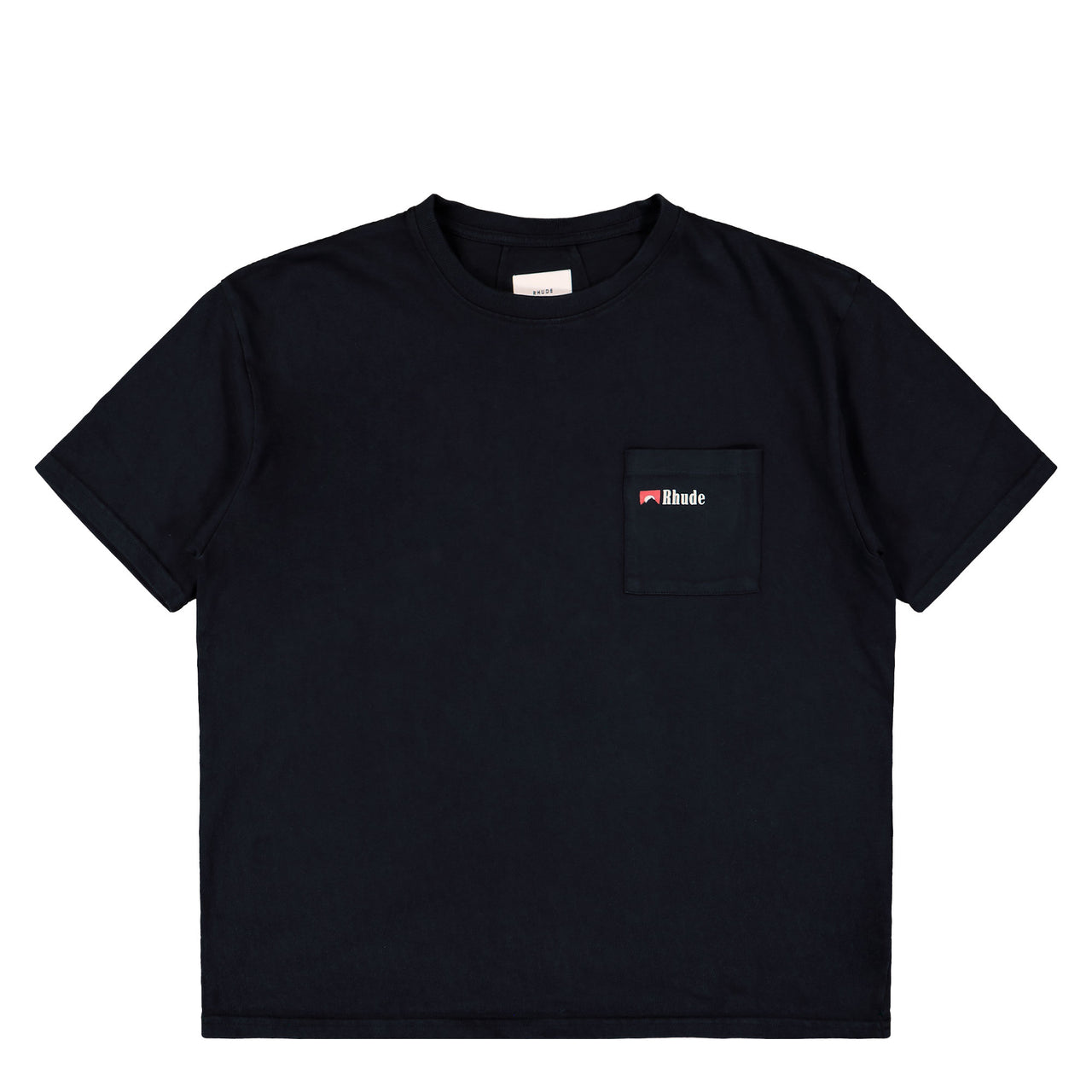 Rhude Moonlight Wolf Pocket Tee Vintage Black / White / Red T-Shirts RHFW25TT03012 Detail View 1 | GATE