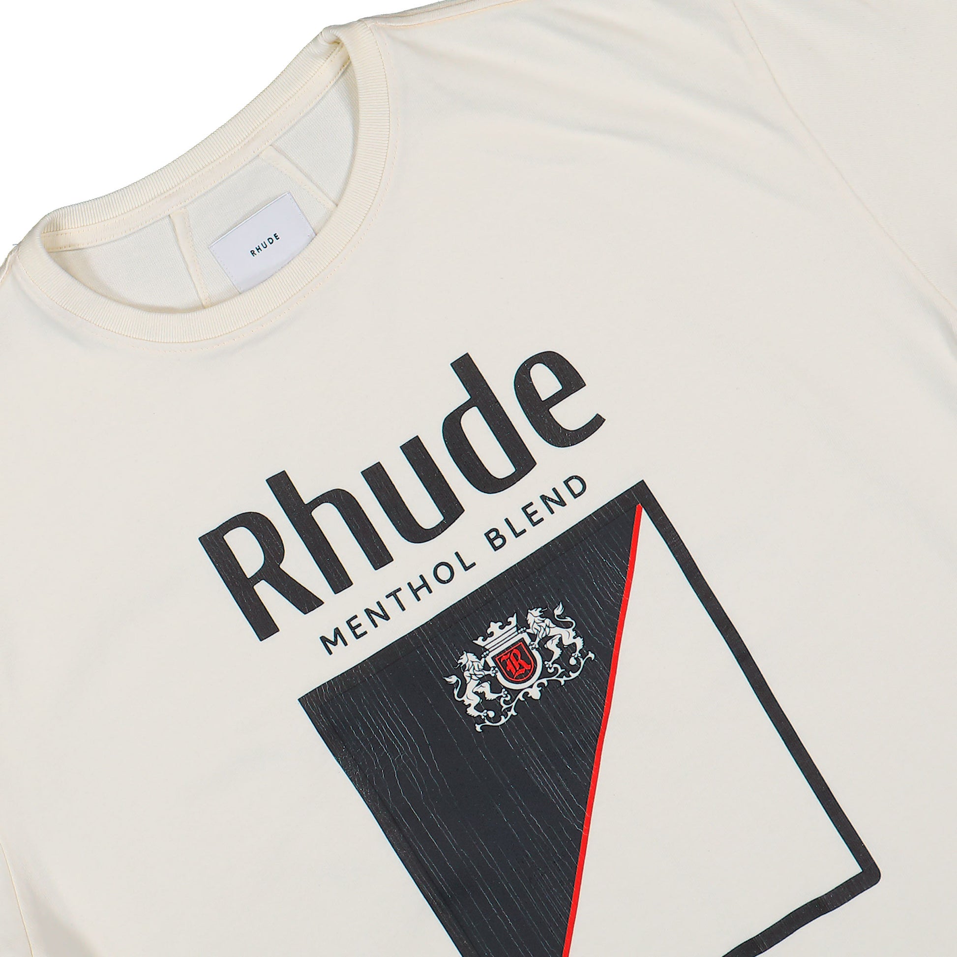 Rhude Collins Fumar Tee Vintage White / Black / Red T-Shirts RHFW25TT04012 Detail View 3 | GATE