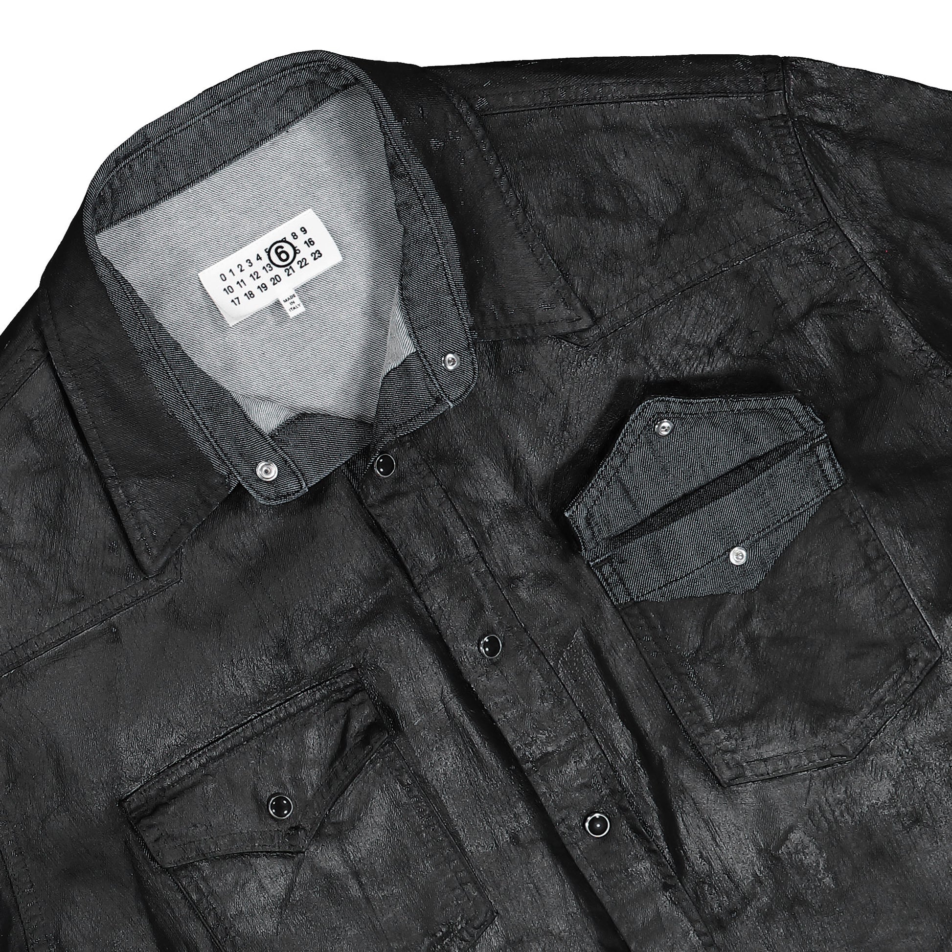MM6 Maison Margiela Long-sleeved Shirt Black Shirts SH2DT0033 M30029 963 Detail View 3 | GATE