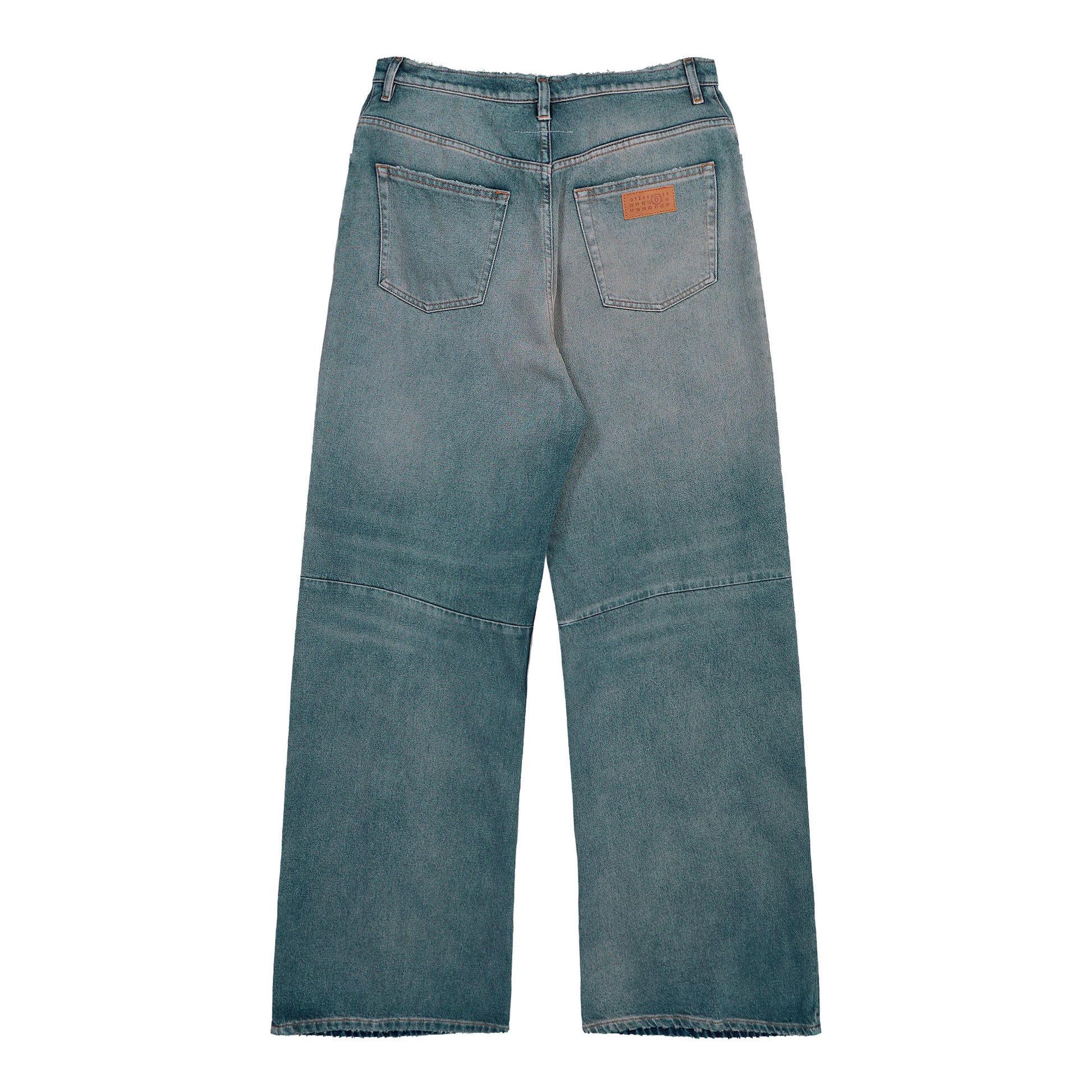 MM6 Maison Margiela Wide Leg Jeans Blue Denim SH2LA0039 M30017 965 Detail View 2 | GATE
