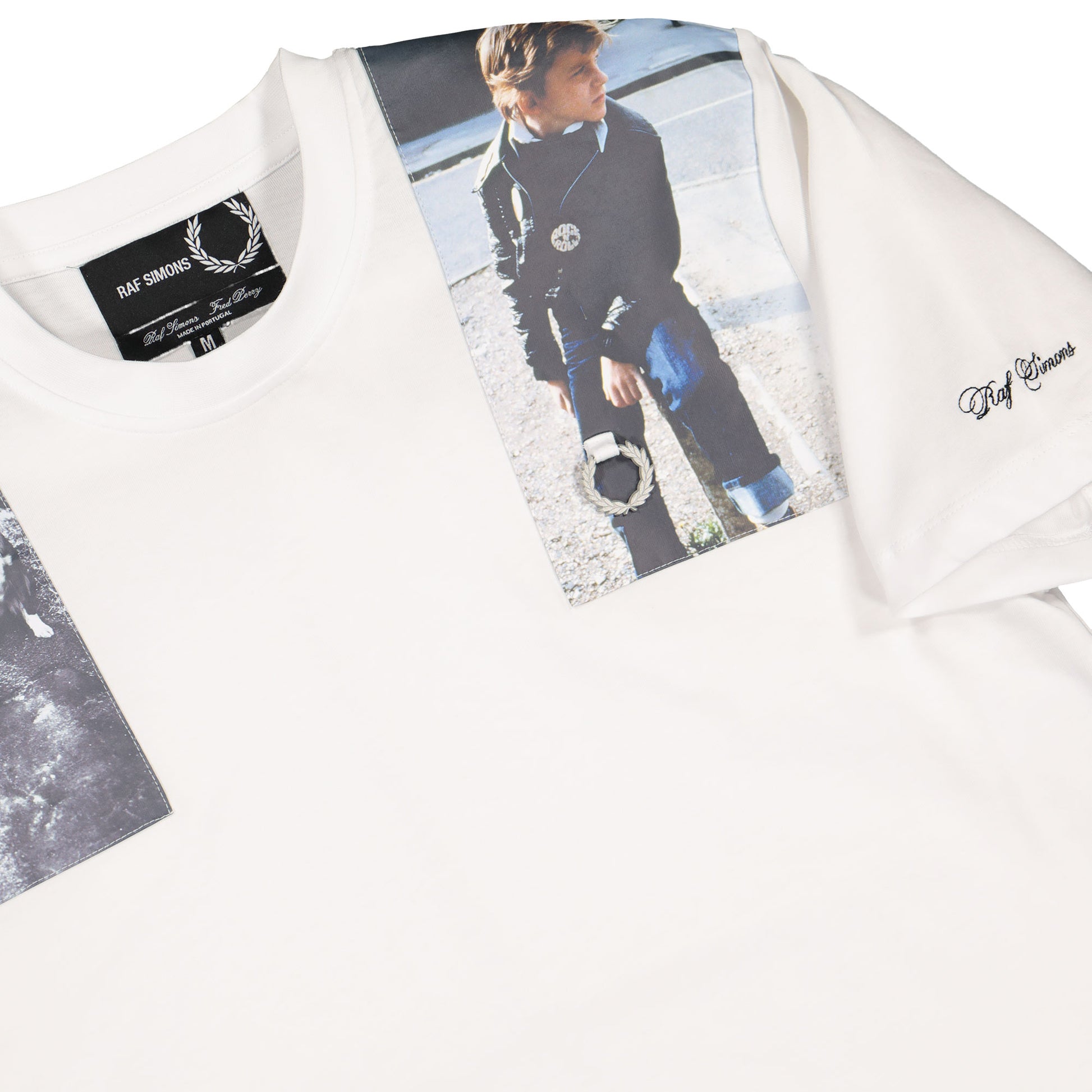 Raf Simons x Fred Perry Print Patch T-Shirt White T-Shirt SM8131 Detail View 3 | GATE
