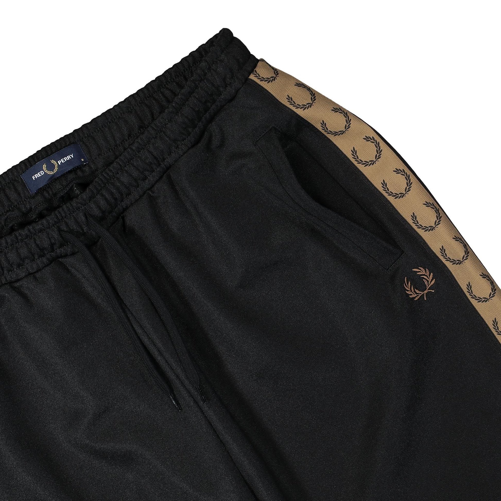 Fred Perry Seasonal Taped Track Pant Black Detail view 4 | Gate