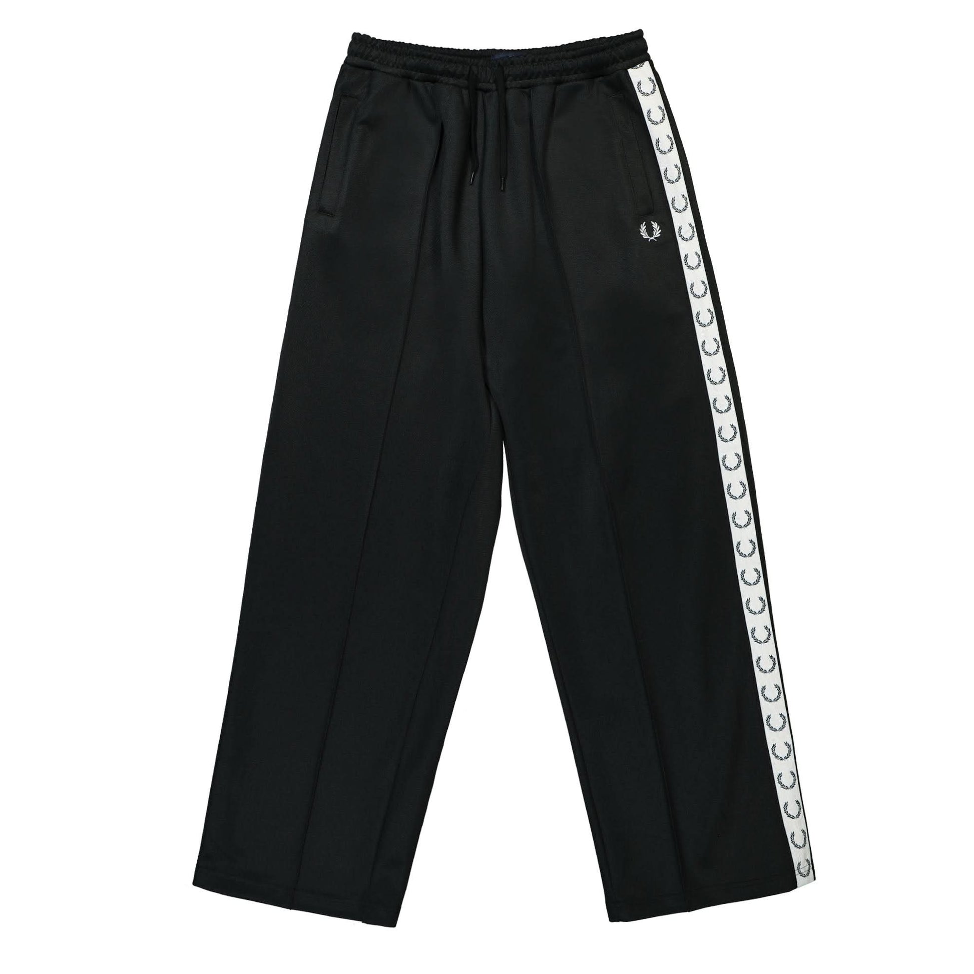 Fred Perry Wide Leg Track Pant Black Detail view 1 | Gate