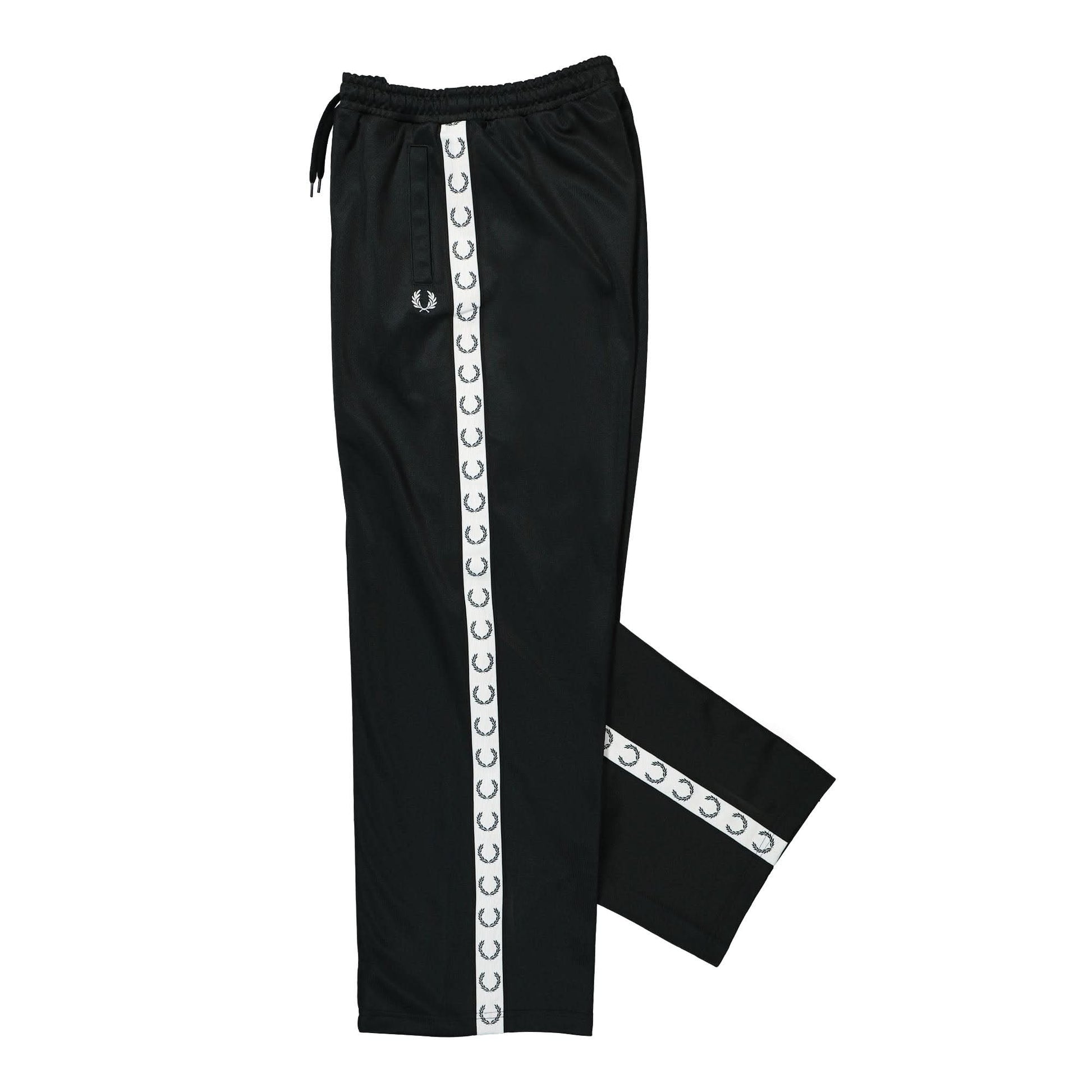 Fred Perry Wide Leg Track Pant Black Detail view 3 | Gate