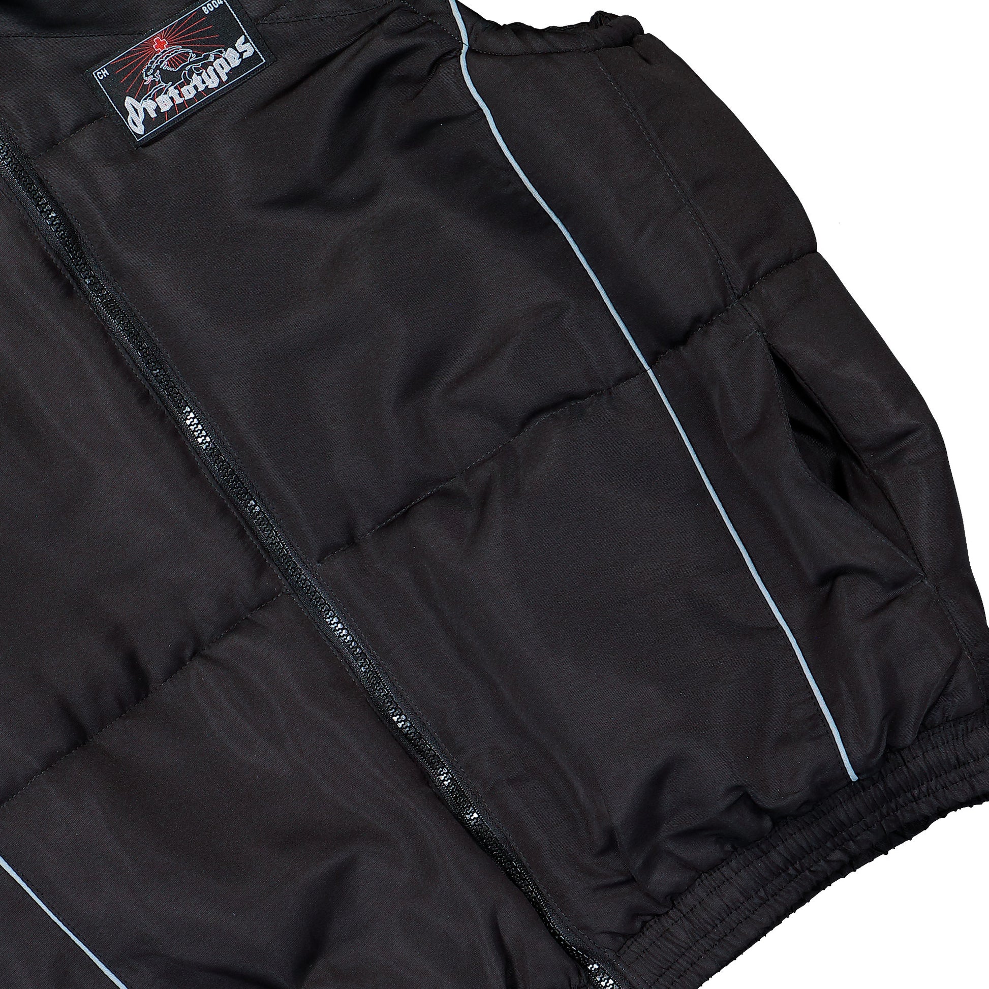 Prototypes Trackpant Gilet Black Vest PT09OW04USBK Detail View 4 | GATE
