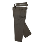 Qasimi Tomer Wide Leg Trousers Peat Pants TRS08 Detail View 3 | GATE