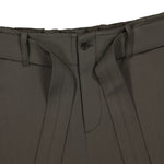 Qasimi Tomer Wide Leg Trousers Peat Pants TRS08 Detail View 4 | GATE