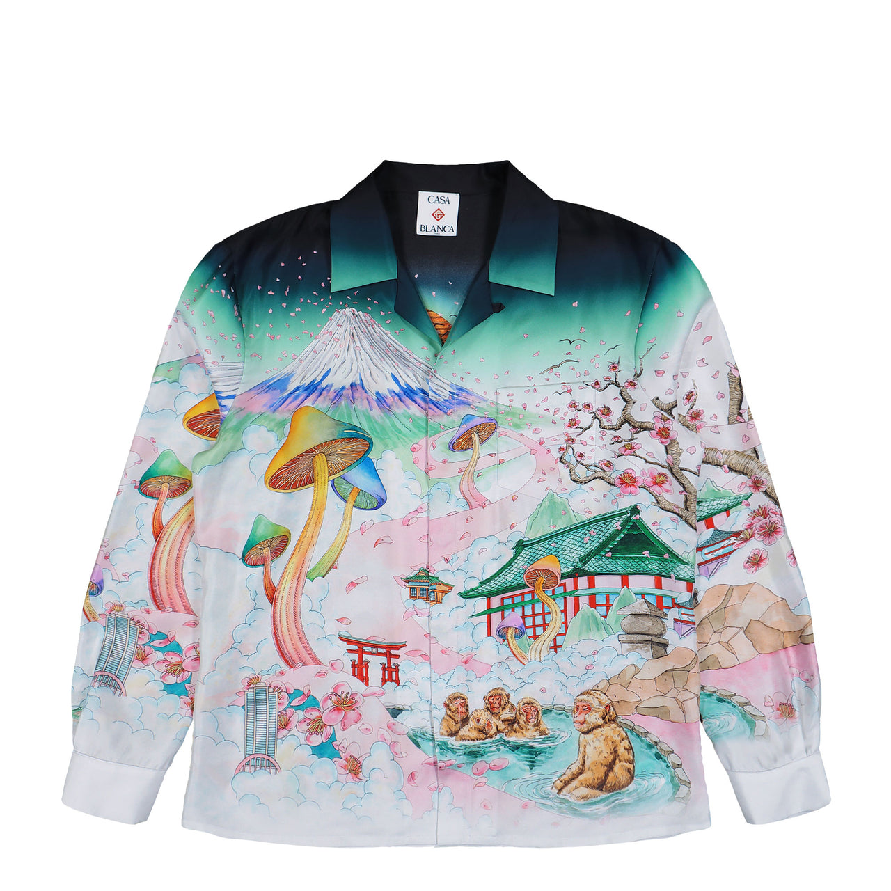 Casablanca Cuban Collar Long Sleeve Shirt Flowers Shirts U-AW25-SH-006-03-M Detail View 1 | GATE
