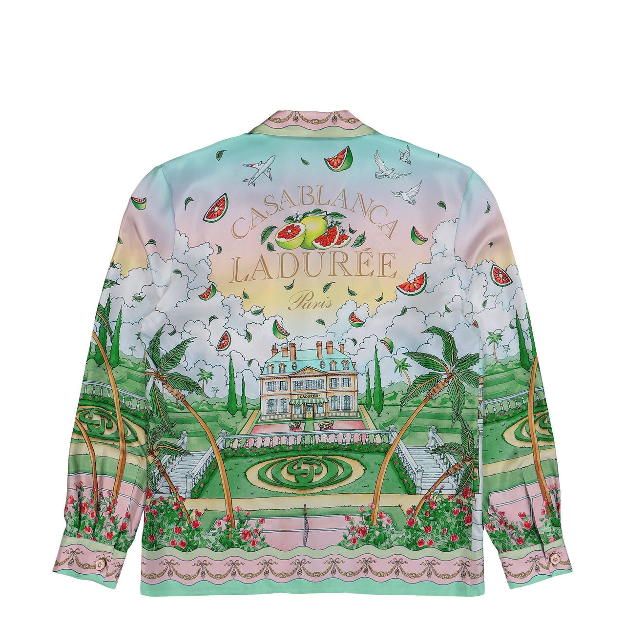 Casablanca Cuban Collar LS Shirt Laduree Shirts U-PF26-SH-006-01-EX-LD Detail View 1 | GATE