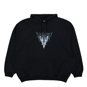 VETEMENTS Bone V Oversized Hoodie Black Detail view 1 | Gate