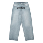 Embroidered Logo Baggy Jeans