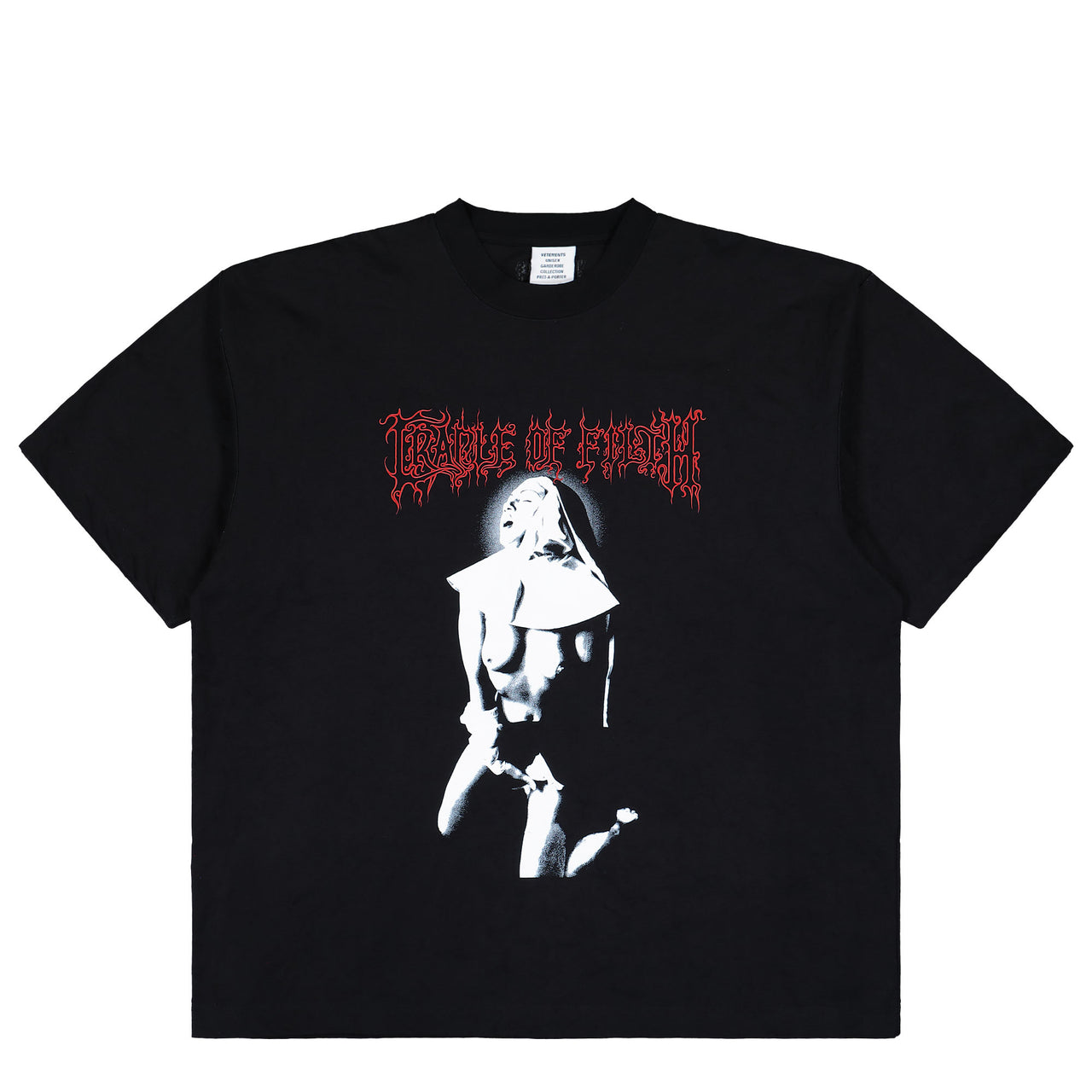Cradle of Filth x VETEMENTS Cof Iconic Nun Metalized T-Shirt Black T-Shirts UCF76MT501B Detail View 1 | GATE