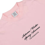 VETEMENTS 4 Seasons Embroidered Logo T-Shirt Pink Detail view 3 | Gate