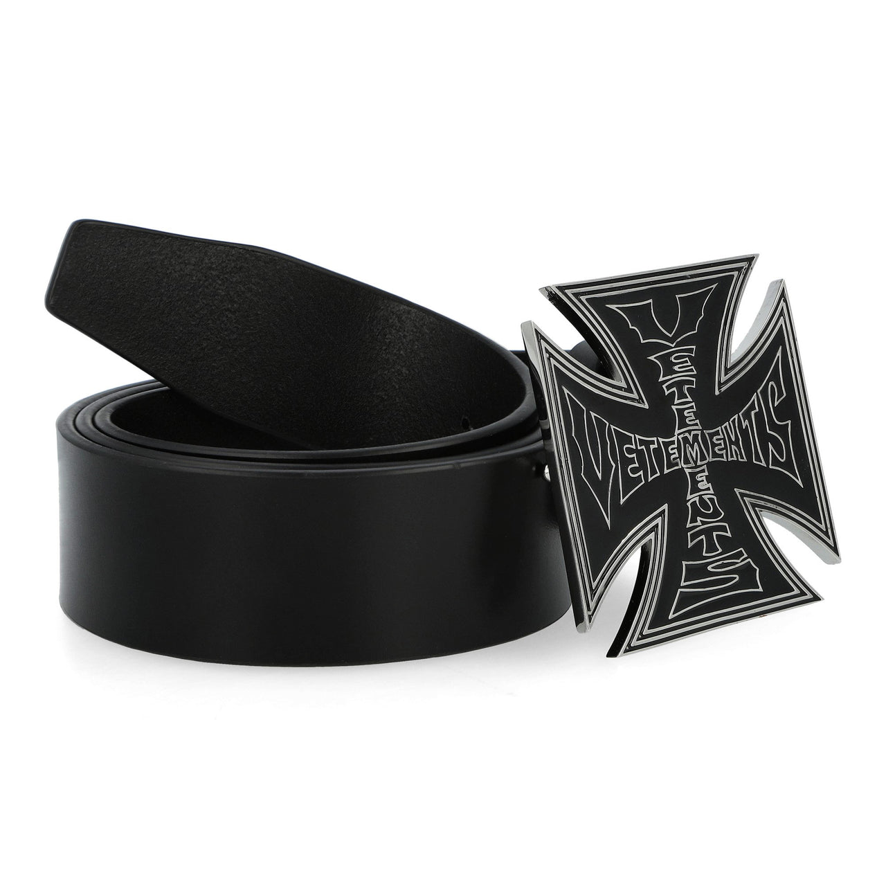 VETEMENTS Biker Cross Logo Jumbo Belt Black Belts UE76BE310B Detail View 1 | GATE
