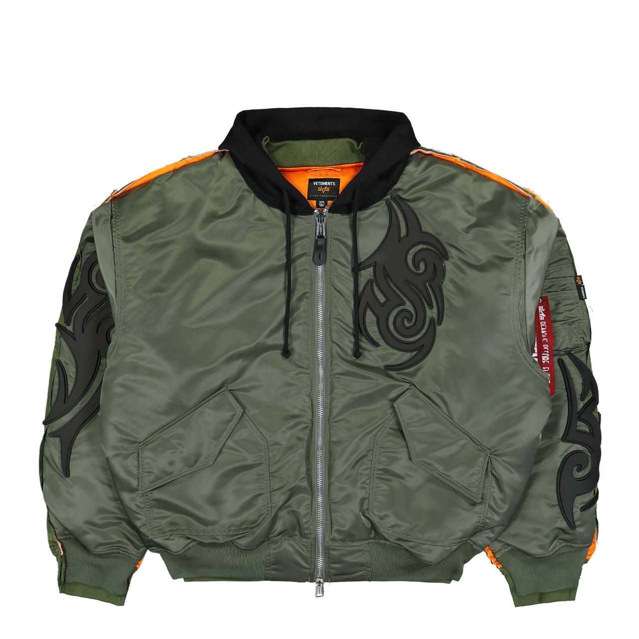 Alpha Industries x VETEMENTS Tribal Reworked Bomber Jacket Green / Black Jackets UH76BO890GG Detail View 1 | GATE