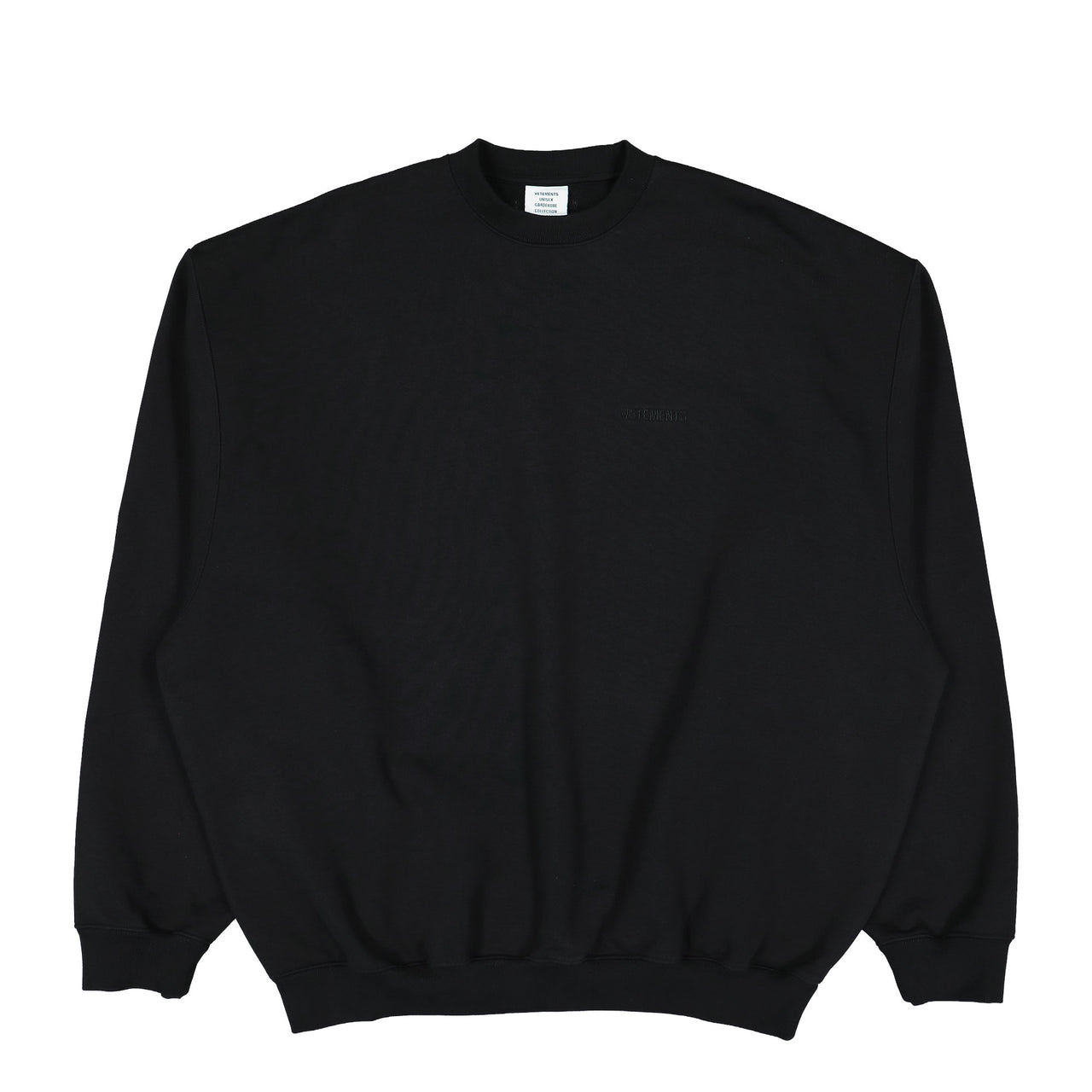 VETEMENTS Logo Oversized Sweatshirt Black Sweatshirts UH76CW100B Detail View 1 | GATE
