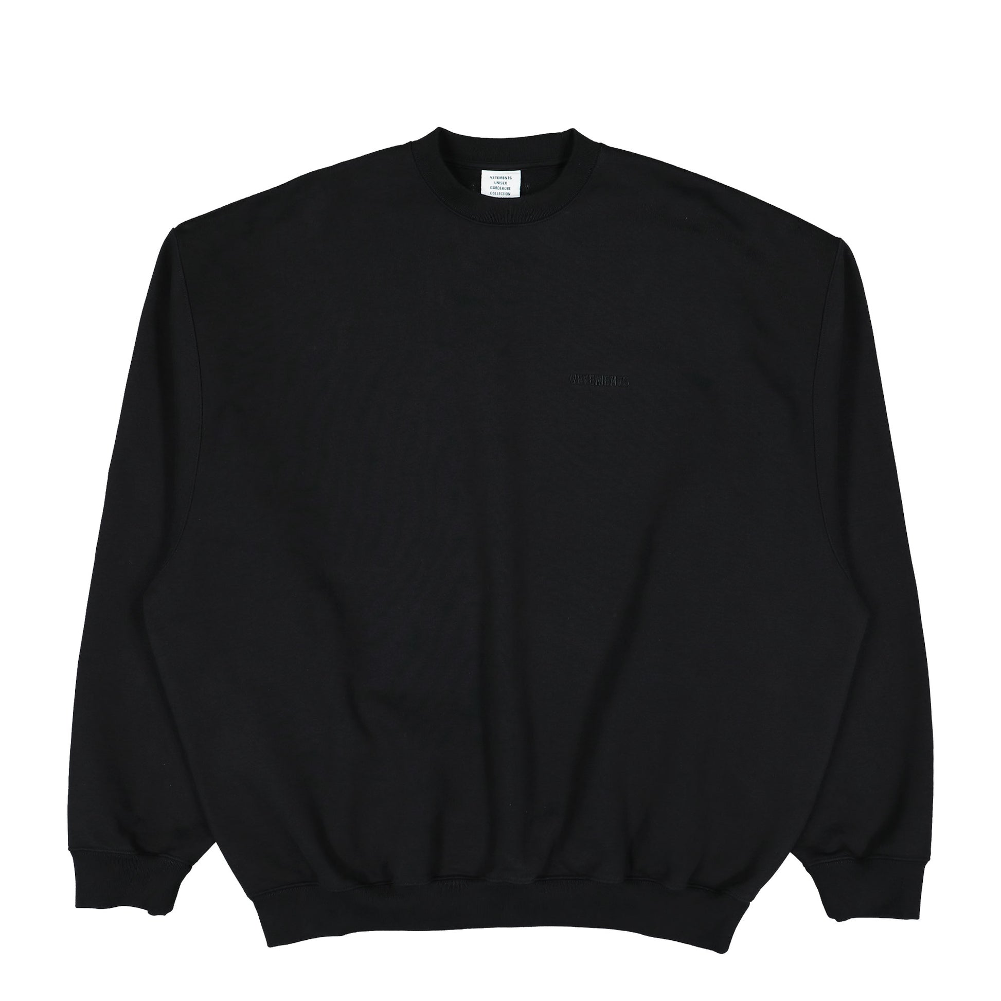 VETEMENTS Logo Oversized Sweatshirt Black Sweatshirts UH76CW100B Detail View 1 | GATE