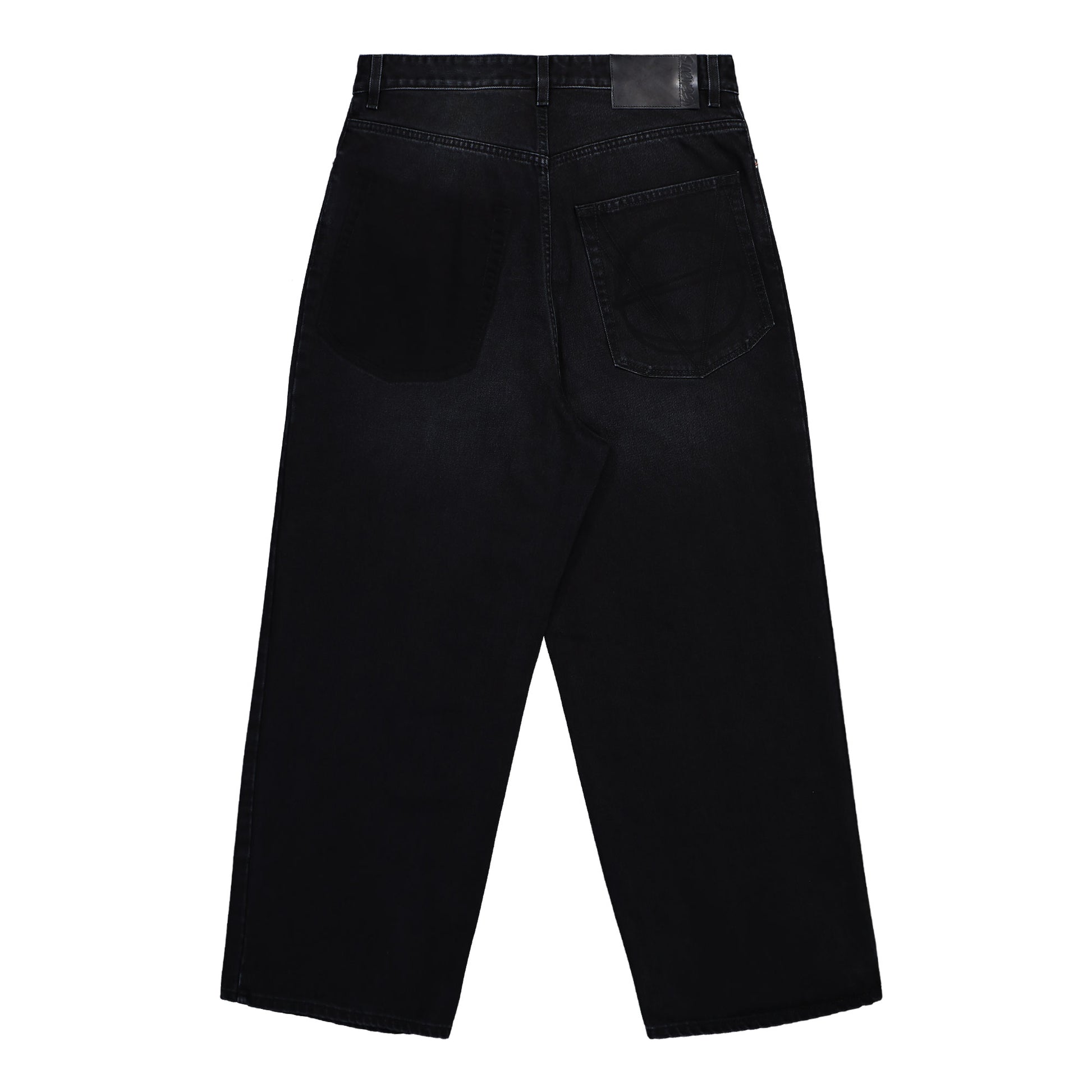 VETEMENTS Painted Anarchy Reworked Jeans Vintage Black Denim UH76DP110B2 Detail View 2 | GATE