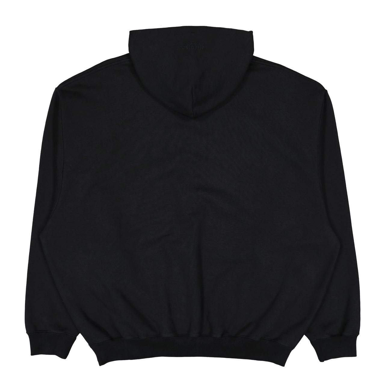 VETEMENTS Logo Oversized Hoodie Black Hoodies UH76HD100B Detail View 1 | GATE