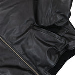 VETEMENTS Oversized Leather Bomber Jacket Black Jackets UH76LB300B Detail View 4 | GATE