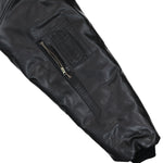 VETEMENTS Oversized Leather Bomber Jacket Black Jackets UH76LB300B Detail View 5 | GATE