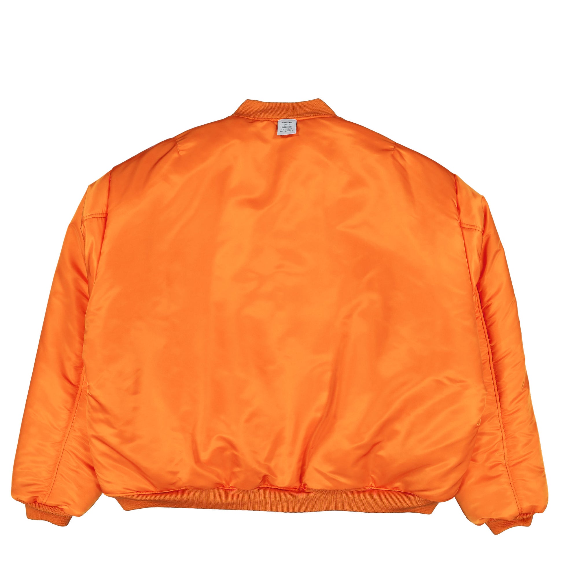 VETEMENTS Oversized Leather Bomber Jacket Black Jackets UH76LB300B Detail View 8 | GATE