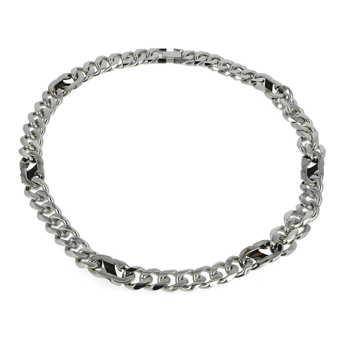 VETEMENTS Logo Chain Necklace Silver Necklaces UH76NE850S Detail View 2 | GATE