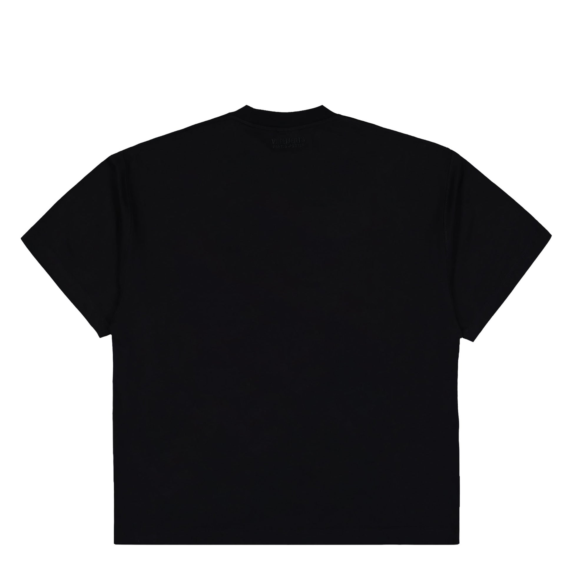 VETEMENTS Logo Regular T-Shirt Black T-Shirts UH76TR100B Detail View 2 | GATE
