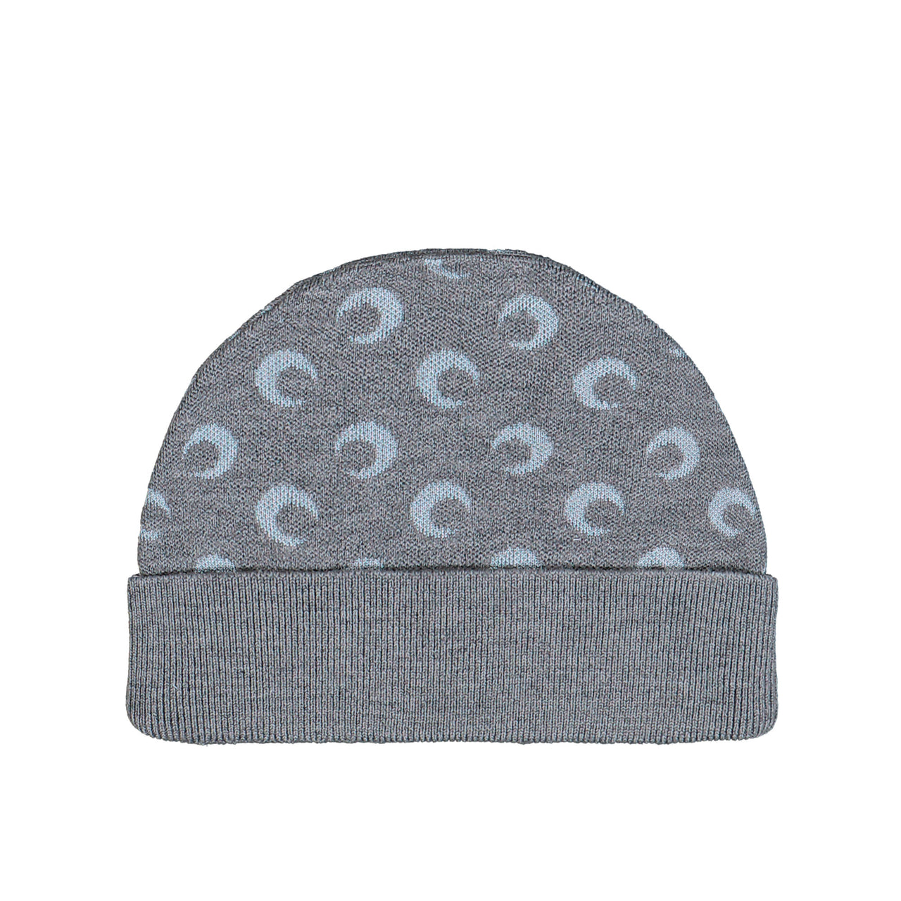 Marine Serre Moon Jacquard Knit Beanie Misty Grey Beanies UHG012ACKNI0530-GR60 Detail View 1 | GATE