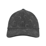 Marine Serre Moon Laser Denim Baseball Cap Core Black / Silver Metallic / Cream White Caps UHG048ACDEN0006-GR90 Detail View 4 | GATE
