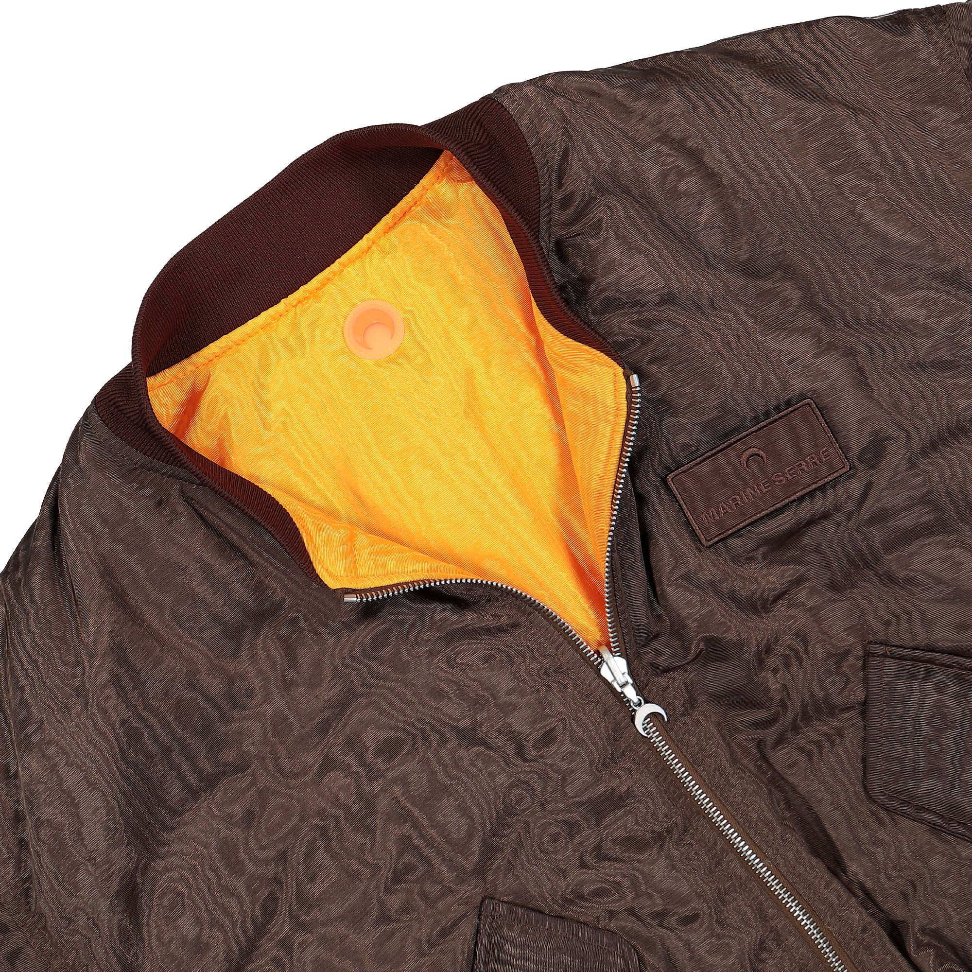 Marine Serre moire-effect Bomber Jacket - Brown