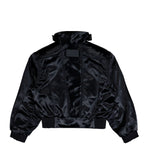 Marine Serre Satin Nylon Bomber Jacket Black Jackets UJA068ACWOV0068-BK99 Detail View 2 | GATE