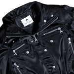 Marine Serre Satin Nylon Bomber Jacket Black Jackets UJA068ACWOV0068-BK99 Detail View 3 | GATE